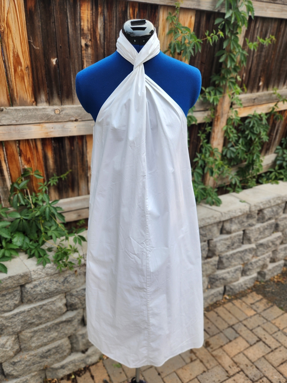 ANINE BING Cosette Twist Halter Dress White XS — NWT